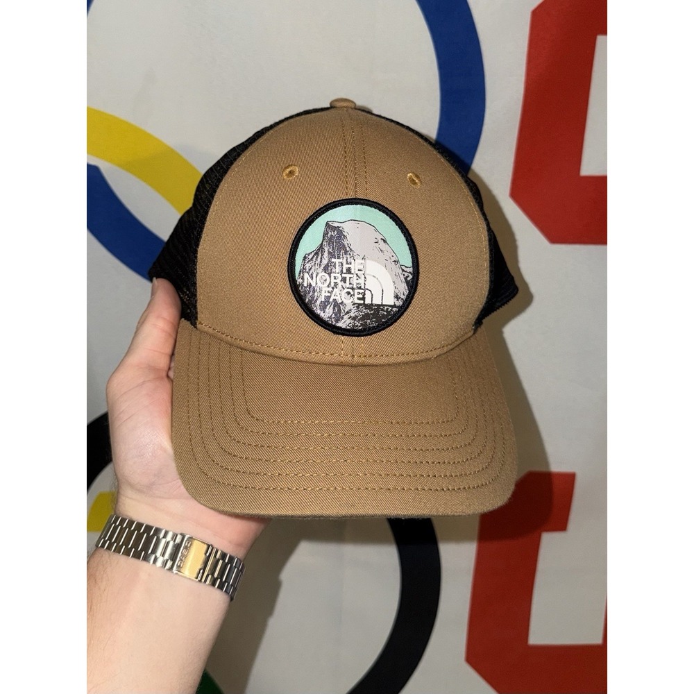 North Face Trucker Hat Cap Snapback Brown Mesh Back One Size Mountain